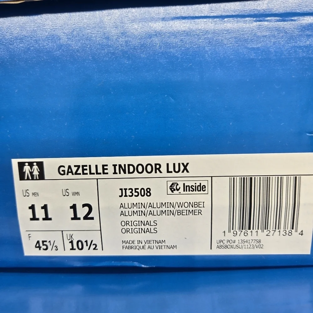 New adidas Gazelle Indoor Luxe Pack Alumina Men's Shoes Size 11